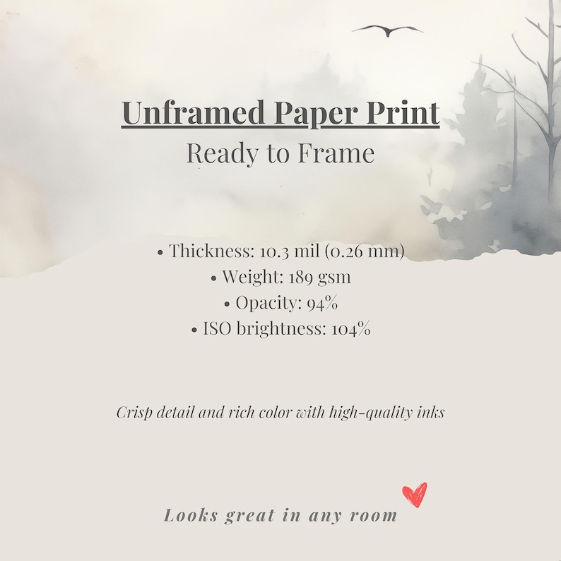 Unframed Paper Print Ready to Frame