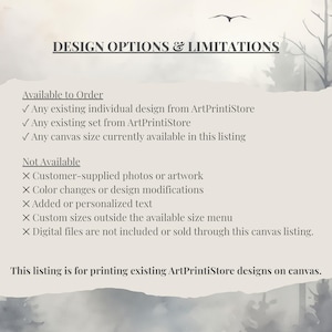 The image is for printing existing ArtPrintStore designs on canvas.