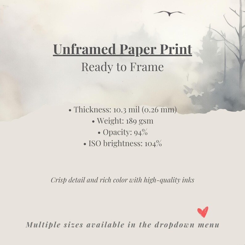 Unframed Paper Print Ready to Frame