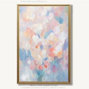 Abstract Floral Art Print Pastel Oil Painting Minimalist Poster Flower Artwork Modern Farmhouse Wall Decor