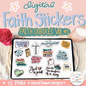 Stickers Goodnotes Faith Doodles Stickers numériques PNG