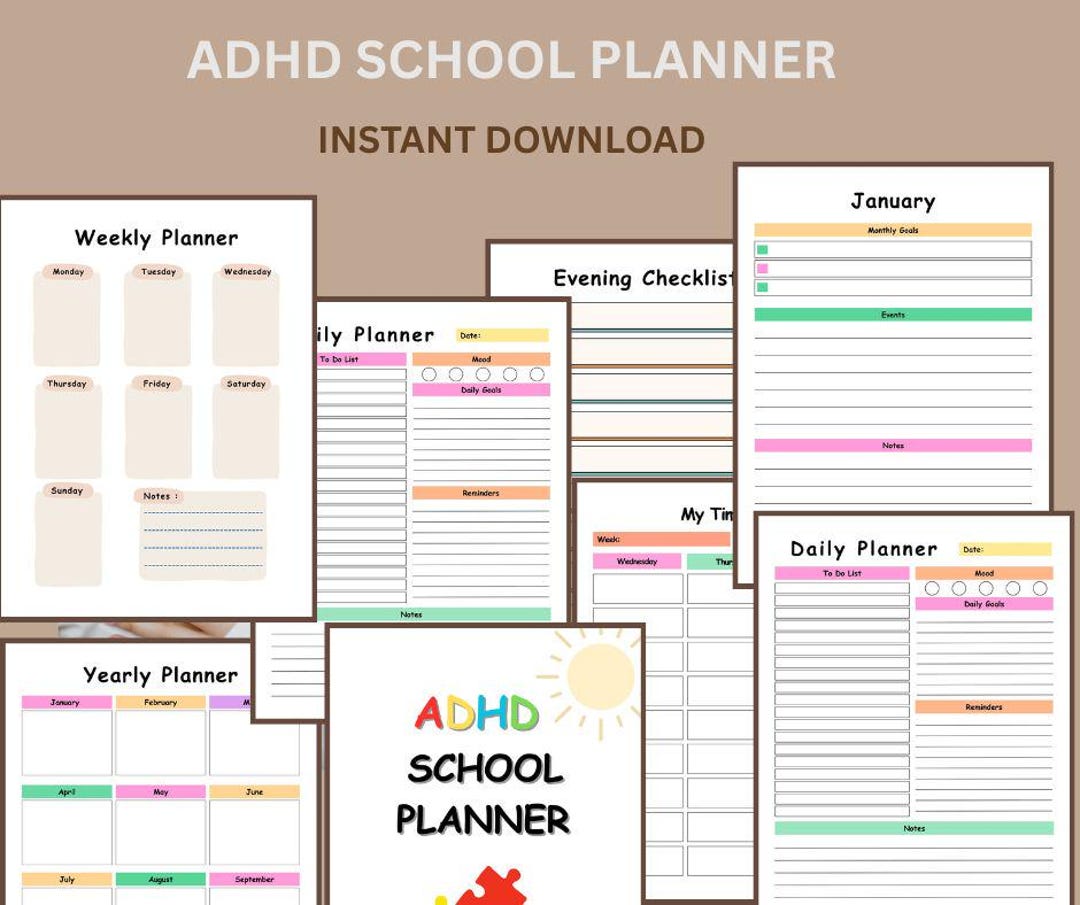 ADHD School Planner: Digital Student Organizer for Goodnotes ...
