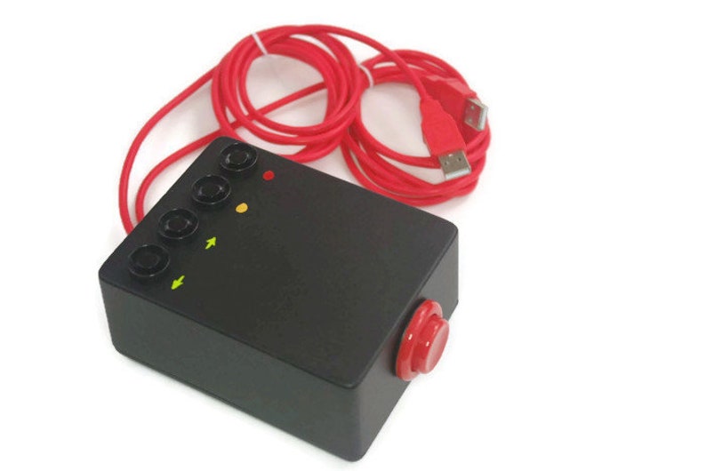 Contrôleur de bouton USB Qlab et solution de sauvegarde redondante, bouton de démarrage à distance boîtier noir, bouton vert image 1