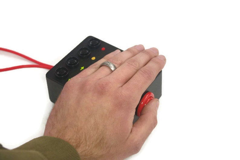Contrôleur de bouton USB Qlab et solution de sauvegarde redondante, bouton de démarrage à distance boîtier noir, bouton vert image 4