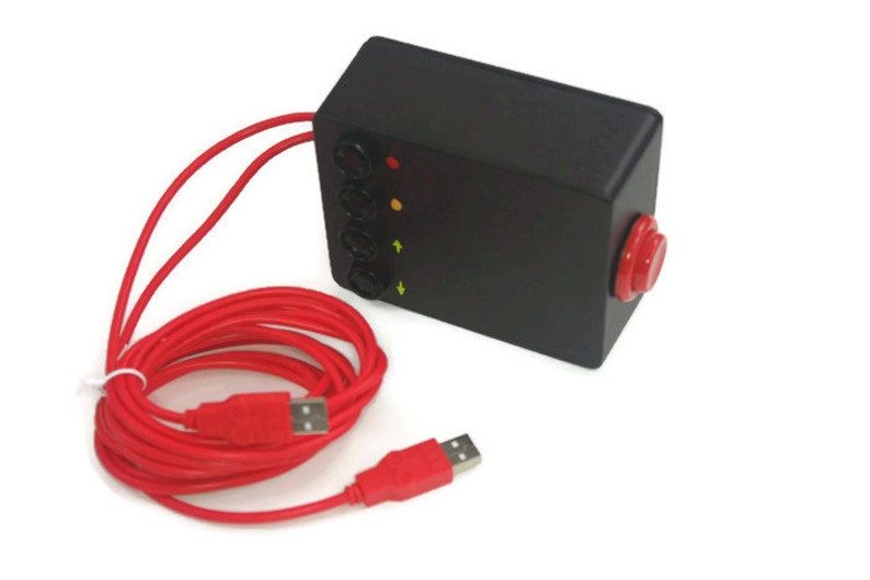 Contrôleur de bouton USB Qlab et solution de sauvegarde redondante, bouton de démarrage à distance boîtier noir, bouton vert image 2