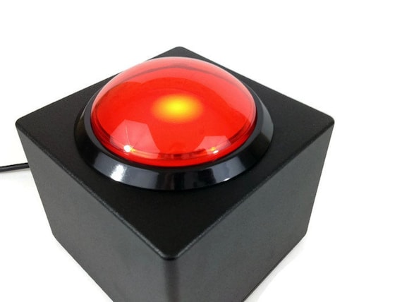 USB Button Big Red Button Red Blue or Green Button DIY Wedding Photobooth  or Interactive Installation LED Light 