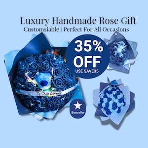 Stitch Rose Bouquet – Eternal Artificial Flowers, Personalised Gift for Mom, Girlfriend, Birthday, Prom, Baby Shower, Character Bouquet