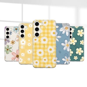 Daisy Phone Case Spring Pastel cover fit for Samsung S25 S24 S23 S22 S21 Plus Ultra FE S10 Galaxy Note 20 A15 A16 A55 A56 A14 A25 A05