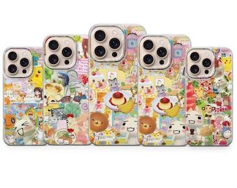 Kawaii Collage Phone Case Cute Aesthetic Japanese Phone iPhone 17 Pro Max, 16e, 15, 14, 12 & Samsung S25 Ultra, S24 FE, A56,Pixel 10 XL,9a,8