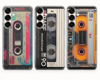 Cassette Tape Phone case Retro 90s cover fit for Samsung S25 S24 S23 S22 S21 Plus Ultra FE S10 Galaxy Note 20 A16 A17 A55 A56 A14 A25 A05s