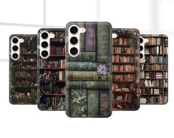 Bookish Handyhülle Vintage Blumenmuster passend für Samsung S25 S24 S23 S22 S21 Plus Ultra FE S10 Galaxy Note 20 A15 A16 A55 A56 A14 A25 A24 A05