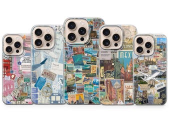 Travel Phone Case Wanderlust Aesthetic Phone Cover for iPhone 17 Pro Max, 16e, 15, 14,& Samsung S25 Ultra, S24 FE, A56, Pixel 9 Pro 8