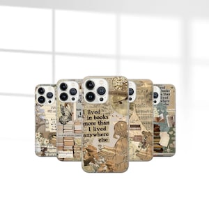 Book Lover Phone Case - Bookish Reader Art Gift Cover for iPhone 16 Pro Max 15 14 13 12 11 Plus, Samsung S24 Ultra S23 S22 S21 S20