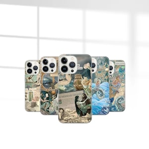 Mermaid Core Phone Case - Aesthetic Ocean Pearl Cover for iPhone 16 Pro Max 15 14 13 12 11 Plus, Samsung S24 Ultra S23 S22 S21 S20