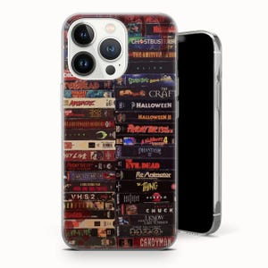 VHS Tape Phone Case Scary Horror Movie Cover fit for iPhone 17 Pro Max, 16e, 15, 14, 12 & Samsung S25 Ultra, S24 FE, A56, Pixel 9 Pro 8