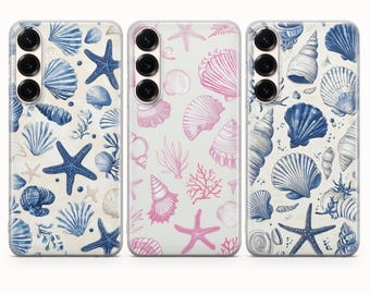 Seashell Phone case Starfish Pattern cover fit for Samsung S25 S24 S23 S22 S21 Plus Ultra FE S10 Galaxy Note 20 A15 A16 A55 A56 A14 A25 A05