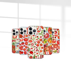 Rote Tomate Handyhülle - Ästhetischer Gemüsegarten Art Cover für iPhone 16 Pro Max 15 14 13 12 11 Plus, Samsung S24 Ultra S23 S22 S21 S20