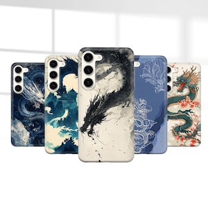 Dragon Phone case Blue China Toile cover fit for Samsung S25 S24 S23 S22 S21 Plus Ultra FE S10 Galaxy Note 20 A15 A16 A55 A56 A14 A25
