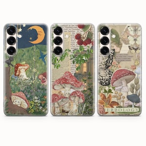Cottagecore Phone case Nature Scrapbook cover fit for Samsung S25 S24 S23 S22 S21 Plus Ultra FE S10 Galaxy Note 20 A15 A16 A55 A56 A14 A25