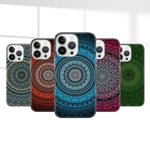 Mandala Phone Case Mandala Art Pattern Cover for iPhone 17 Pro Max, 16e, 15, 14, 12 & Samsung S25 Ultra, S24 FE, A56, Pixel 10 XL, 9a, 8