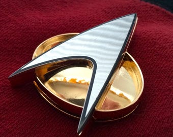 Insignia magnética de comunicador metálico de Star Trek TNG