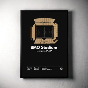 LAFC Poster, Los Angeles BMO Stadium Soccer Print, Mid Century Modern Football Poster, Sports Bedroom Posters, Minimalist Office Wall Art