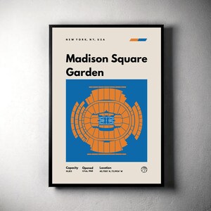 New York Knicks Poster: Madison Square Garden, Minimalist Sports Art (Digital Download)