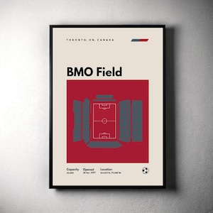 Toronto FC Poster, BMO Field Stadium Soccer Print, Mid Century Modern Football Poster, Sports Bedroom Posters, Minimalist Office Wall Art