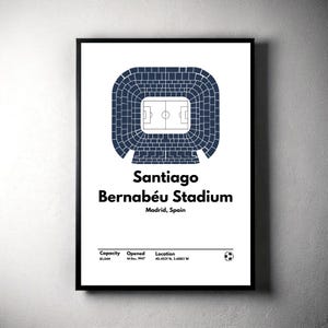 Santiago Bernabeu Stadium Print: Minimalist Soccer Poster (Digital Download)