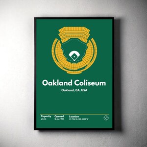 Oakland Athletics Poster: Mid-Century Modern Stadium Art (Digital Download)