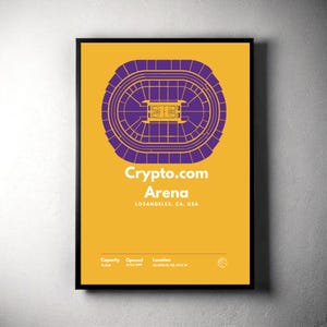 LA Lakers Crypto.com Arena Minimalist Art Print (Digital Download)