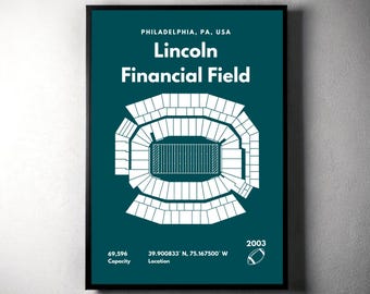 Philadelphia Eagles Stadium Print: Mid-Century Modern Football Art (Digital Download)