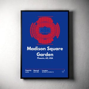New York Rangers Poster: Madison Square Garden Minimalist Print (Digital Download)
