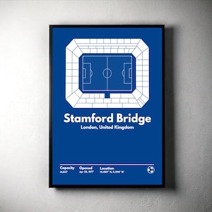 Chelsea Stamford Bridge Stadium Print: Minimalist Football Art (Digital Download)