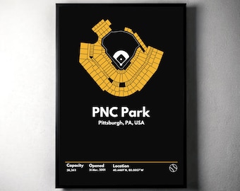 Pittsburgh Pirates PNC Park Poster: Mid-Century Modern Stadium Art (Digital Download)