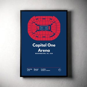 Washington Wizards Poster, Capital One Arena Print, Mid Century Modern Basketball Poster, Sports Bedroom Posters, Minimalist Office Wall Art