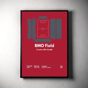 Toronto FC Poster, BMO Field Stadium Soccer Print, Mid Century Modern Football Poster, Sports Bedroom Posters, Minimalist Office Wall Art