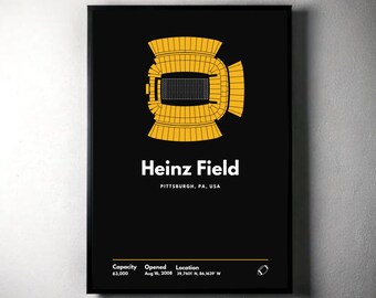 Lámina artística minimalista de Heinz Field: regalo de los Pittsburgh Steelers (descarga digital)