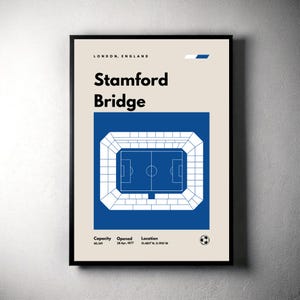 Stamford Bridge Stadium Print: Chelsea Football Club, Minimalist Art (Digital Download)