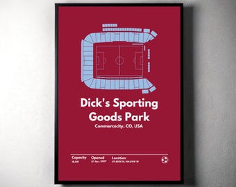 Colorado Rapids Poster, Dick's Sporting Goods Park Print, MLS Print, Mid Century Modern Wall Art, Soccer Fan Gift, Bedroom Sport Poster