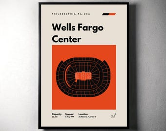 Philadelphia Flyers Poster: Wells Fargo Center, Mid-Century Modern (Digital Download)