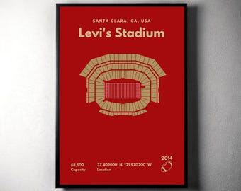 Levi's Stadium-affisch: San Francisco 49ers fotbollskonst (digital nedladdning)