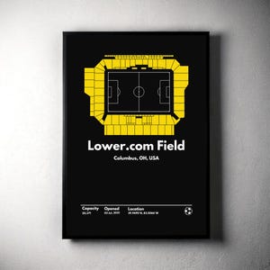 Columbus Crew Poster, Lower.com Field Stadium Print, Mid Century Modern Soccer Poster, Football Bedroom Posters, Minimalist Office Wall Art