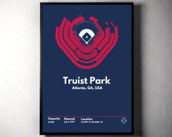 Truist Park Poster: Atlanta Braves Stadium Minimalist Print (Digital Download)