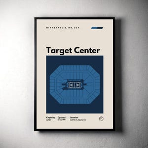 Target Center-afdruk: Minnesota Timberwolves NBA-poster (digitale download)