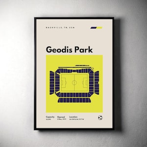 Nashville SC Poster, Geodis Park Stadium Soccer Print, Mid Century Modern Football Poster, Sport Bedroom Posters, Minimalist Office Wall Art