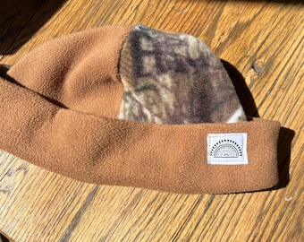 Teeny Fleece Beanie - Camo Real Tree and Camel 2 Tone
