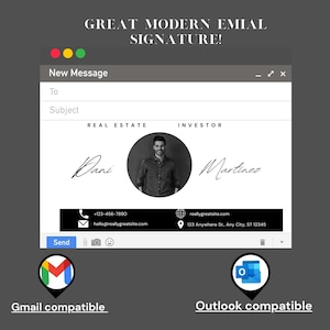 Email Signature Template Modern Clickable Gmail and Outlook Signature  Professional Instant Download for Personal or Business Use
