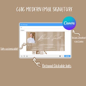 Modern Email Signature Template – Clickable Gmail & Outlook Email Signature Professional and Personal Design, Instant Download