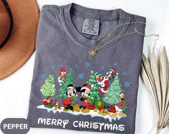 Comfort Colors® Merry Christmas Shirt, Mouse And Friends Merry Christmas Shirt, Disney Merry Christmas Shirt, Christmas T-Shirt
